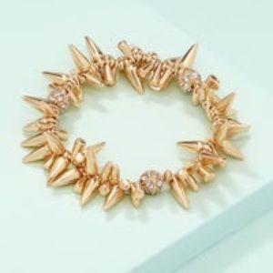 Stella & Dot Renegade Cluster Stretch Bracelet Gold